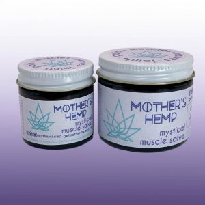 Mystical Muscle Salve jars, 1 oz and 2 oz sizes